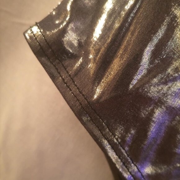 Reflective Shiny Silver Bodysuit Dancewear Sz L - Picture 5 of 5
